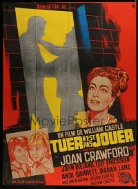 1p656 I SAW WHAT YOU DID French 1p 1965 Joan Crawford, William Castle, cool different artwork!