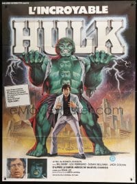 1p661 INCREDIBLE HULK French 1p 1979 great different artwork of Bill Bixby & Lou Ferrigno!