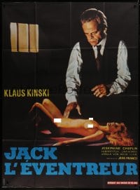 1p668 JACK THE RIPPER French 1p 1979 Jess Franco, different image of Klaus Kinski & naked victim!