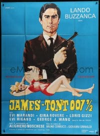 1p670 JAMES TONT OPERATION UNO French 1p 1965 artwork of spy Lando Buzzanca & sexy blonde!