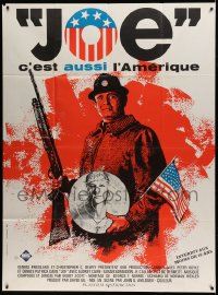 1p672 JOE French 1p 1971 patriotic title design, Peter Boyle & hippie, Roger Boumendil art!