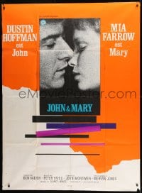 1p673 JOHN & MARY French 1p 1969 super close image of Dustin Hoffman about to kiss Mia Farrow!