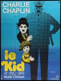 1p678 KID French 1p R1970s different Leo Kouper artwork of Charlie Chaplin & Jackie Coogan!