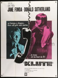 1p689 KLUTE French 1p 1971 Donald Sutherland helps intended murder victim & call girl Jane Fonda!