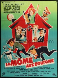 1p701 LA MOME AUX BOUTONS French 1p 1958 great Boris Grinsson art of the entire cast!