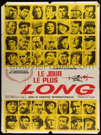 1p736 LONGEST DAY French 1p R1969 Zanuck's World War II D-Day movie with 42 international stars!