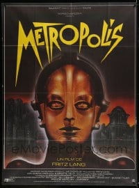 1p758 METROPOLIS French 1p R1984 Fritz Lang classic, Phillippe art of robot Brigitte Helm!
