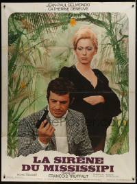1p764 MISSISSIPPI MERMAID style B French 1p 1970 Francois Truffaut, Belmondo & Catherine Deneuve!