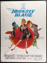 1p768 MODESTY BLAISE French 1p 1966 Bob Peak art of sexiest female secret agent Monica Vitti!