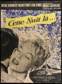 1p785 NIGHT HEAT style A French 1p 1958 Cette nuit-la, great close up of beautiful Mylene Demongeot!