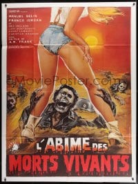 1p790 OASIS OF THE LIVING DEAD French 1p 1981 Jess Franco, art of Nazi zombies attacking sexy girl!