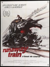 1p845 RUNAWAY TRAIN French 1p 1986 different Landi art of Jon Voight standing on train!