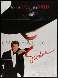 1p847 SABRINA French 1p 1995 sexy Julia Ormond in hat over suave Harrison Ford in tuxedo!