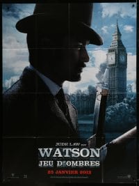 1p868 SHERLOCK HOLMES: A GAME OF SHADOWS teaser French 1p 2012 Jude Law profile as Dr. Watson!