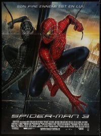 1p887 SPIDER-MAN 3 French 1p 2007 Sam Raimi, Tobey Maguire in red & black costumes!
