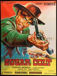 1p899 SUGAR COLT French 1p 1966 Hunt Powers, cool spaghetti western art by Constantine Belinsky!