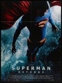 1p904 SUPERMAN RETURNS French 1p 2006 Bryan Singer, full-length Brandon Routh in costume over Earth!