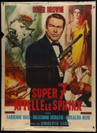 1p905 SUPERSEVEN CALLS CAIRO French 1p 1966 Casaro art of spy Roger Browne & sexy Fabienne Dali!
