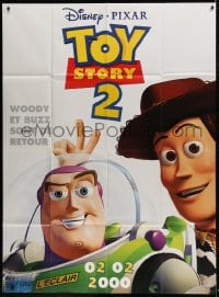 1p929 TOY STORY 2 advance French 1p 1999 great c/u of Woody & Buzz Lightyear, Disney & Pixar sequel!