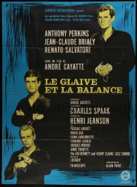 1p938 TWO ARE GUILTY style B French 1p 1964 Le Glaive et la balance, Anthony Perkins, Rau art!