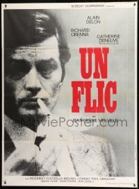 1p940 UN FLIC French 1p 1972 Jean-Pierre Melville's Un Flic, close up of smoking Alain Delon!