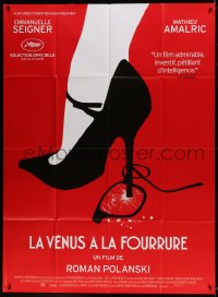 1p951 VENUS IN FUR French 1p 2013 La Venus a la Fourrure, Roman Polanski, great high heel art!