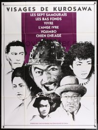 1p954 VISAGES DE KUROSAWA French 1p 1980 Taraskoff art of Toshiro Mifune & stars from his movies!