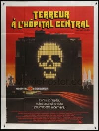 1p955 VISITING HOURS French 1p 1982 William Shatner, Lee Grant, Canadian horror, cool skull art!