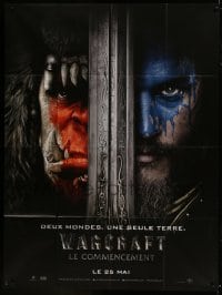 1p962 WARCRAFT teaser French 1p 2016 great close up of orc and human split between a sword!
