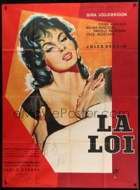 1p968 WHERE THE HOT WIND BLOWS style A French 1p 1959 Jules Dassin, Thos art of sexy Lollobrigida!