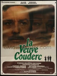 1p974 WIDOW COUDERC French 1p 1971 huge c/u of Alain Delon & Simone Signoret, La veuve Couderc!