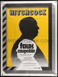 1p987 WRONG MAN French 1p R1980s completely different silhouette of Alfred Hitchcock by Bourduge!