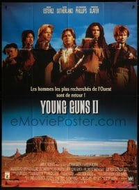 1p995 YOUNG GUNS II French 1p 1991 Emilio Estevez, Christian Slater & Kiefer Sutherland, different!