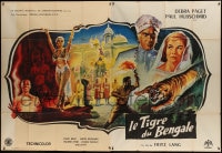 1p425 TIGER OF ESCHNAPUR French 2p 1959 Fritz Lang, montage art with Debra Paget's snake dance!