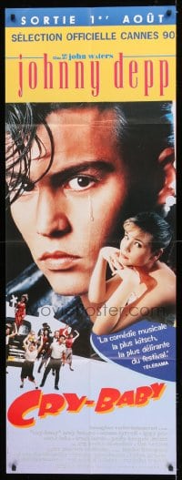 1p442 CRY-BABY French door panel 1990 directed by John Waters, Johnny Depp is a doll, Amy Locane