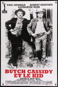 1p431 BUTCH CASSIDY & THE SUNDANCE KID French 31x47 R1990s c/u of Paul Newman & Robert Redford!