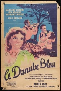 1p434 LE DANUBE BLEU French 32x47 1940 Madeline Sologne, great romantic artwork by Gil Burdent!