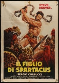 1p390 SLAVE Italian 1p R1970s different Casaro art of Steve Reeves as The Son of Spartacus!