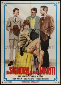 1p408 WHAT A WAY TO GO Italian 1p R1971 Piovano art of Shirley MacLaine, Newman, Martin & Van Dyke!
