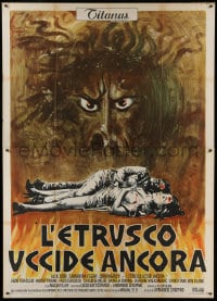 1p123 DEAD ARE ALIVE Italian 2p 1972 great artwork image of demonic zombie over dead bodies!