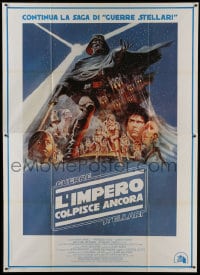 1p132 EMPIRE STRIKES BACK Italian 2p 1980 George Lucas sci-fi classic, cool artwork by Tom Jung!