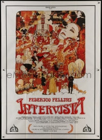1p145 INTERVISTA Italian 2p 1987 Federico Fellini, wonderful montage art by Milo Houston!