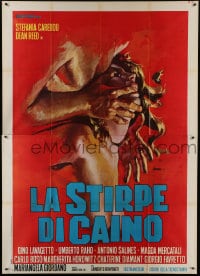 1p147 LA STIRPE DI CAINO Italian 2p 1971 The Lineage of Cain, wild Caroselli art of woman attacked!