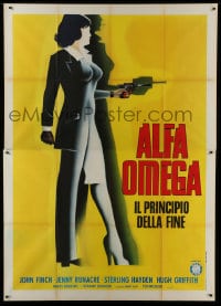 1p148 LAST DAYS OF MAN ON EARTH Italian 2p 1974 different full-length art of woman with gun!