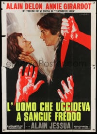 1p170 SHOCK TREATMENT Italian 2p 1973 Ciriello dayglo art of Alain Delon & Annie Girardo!