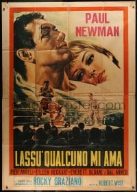 1p175 SOMEBODY UP THERE LIKES ME Italian 2p R1960s different Casaro boxing art of Paul Newman!