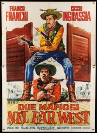 1p184 TWO GANGSTERS IN THE WILD WEST Italian 2p 1965 Franco & Ciccio, Casaro spaghetti western art!