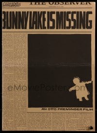 1p042 BUNNY LAKE IS MISSING pressbook 1965 directed by Otto Preminger, really cool Saul Bass art!