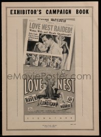 1p068 LOVE NEST pressbook 1951 sexy Marilyn Monroe, William Lundigan & June Haver!