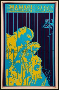 1p001 MAMAS & THE PAPAS 13x20 music poster 1967 psychedelic artwork of the band by Robert Wendell